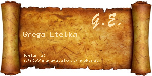 Grega Etelka névjegykártya
